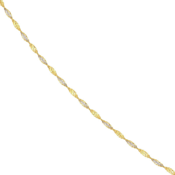 14K Two-Tone 1.35mm Yellow/White Dorica Chain with Lobster Lock Birmingham Jewelry Chain Birmingham Jewelry 