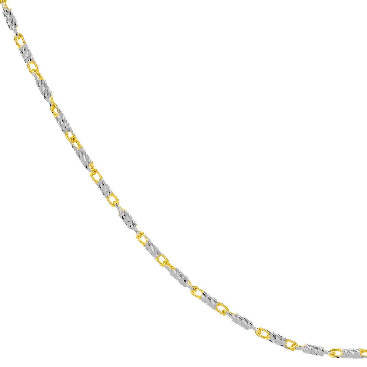 14K Two-Tone Gold 1.50mm Brilliant-Cut Chain Birmingham Jewelry Gold Chain Birmingham Jewelry 