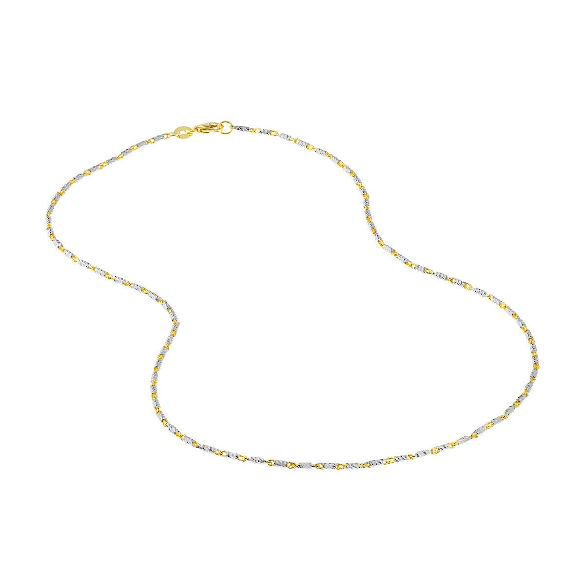 14K Two-Tone Gold 1.50mm Brilliant-Cut Chain Birmingham Jewelry Gold Chain Birmingham Jewelry 