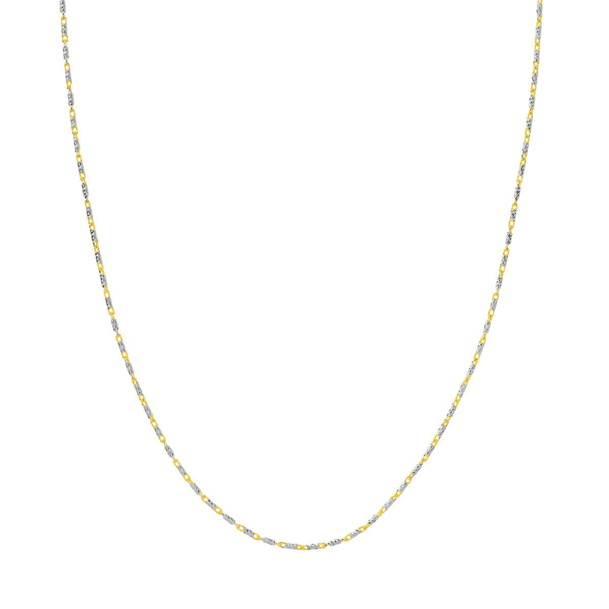 14K Two-Tone Gold 1.50mm Brilliant-Cut Chain Birmingham Jewelry Gold Chain Birmingham Jewelry 