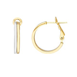Birmingham Jewelry - 14K Two-Tone Gold 18mm Omega Back Earrings - Birmingham Jewelry