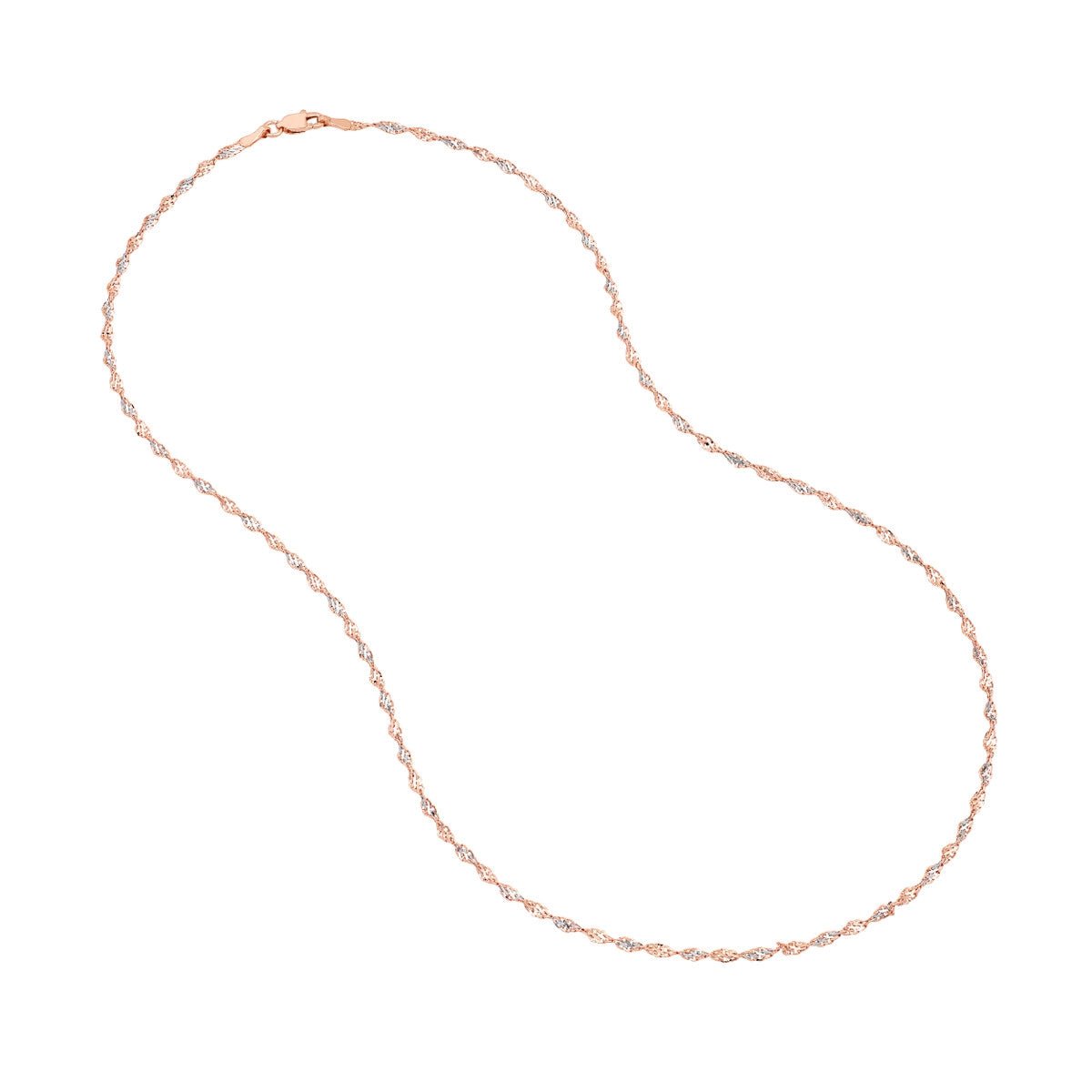 14K Two-Tone Gold 2.10mm Rose/White Dorica Chain Birmingham Jewelry Chain Birmingham Jewelry 