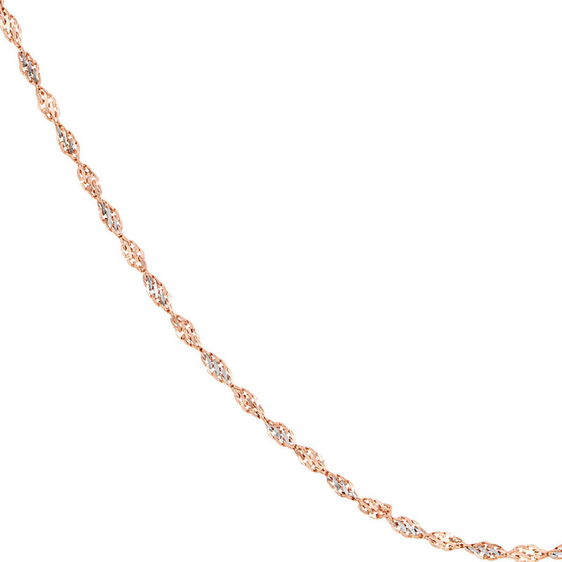 14K Two-Tone Gold 2.10mm Rose/White Dorica Chain Birmingham Jewelry Chain Birmingham Jewelry 