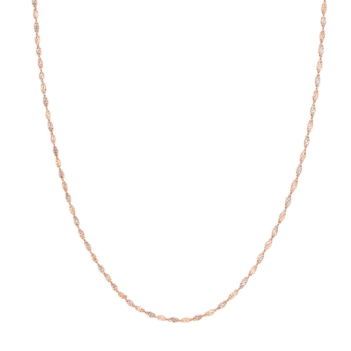 14K Two-Tone Gold 2.10mm Rose/White Dorica Chain Birmingham Jewelry Chain Birmingham Jewelry 