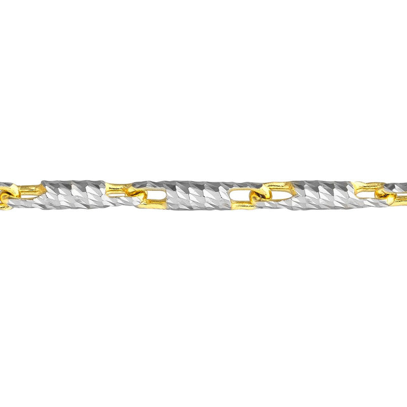 Birmingham Jewelry - 14K Two-Tone Gold Adjustable Lumacina Anklet (1.20mm) - Birmingham Jewelry