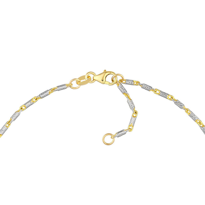 Birmingham Jewelry - 14K Two-Tone Gold Adjustable Lumacina Anklet (1.50mm) - Birmingham Jewelry