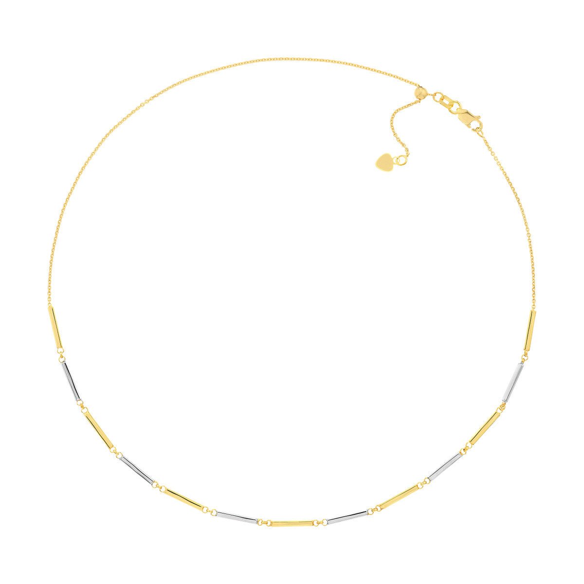 14K Two-Tone Gold Alternating Bars Adjustable Choker Birmingham Jewelry Choker Birmingham Jewelry 