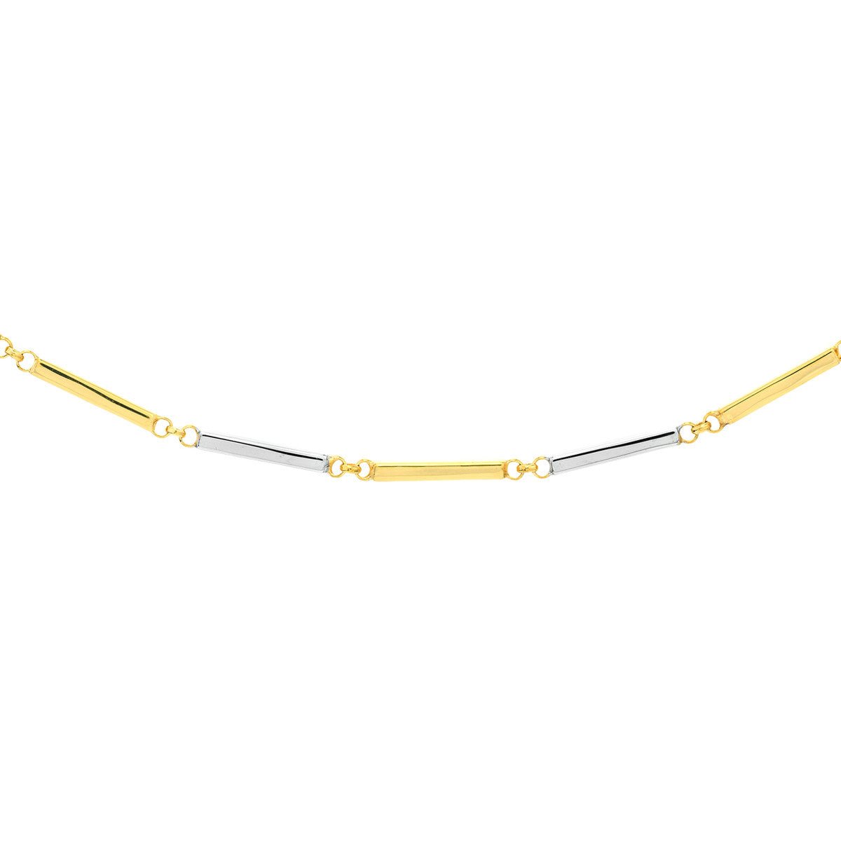 14K Two-Tone Gold Alternating Bars Adjustable Choker Birmingham Jewelry Choker Birmingham Jewelry 