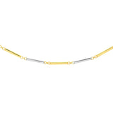 Birmingham Jewelry - 14K Two-Tone Gold Alternating Bars Adjustable Choker - Birmingham Jewelry