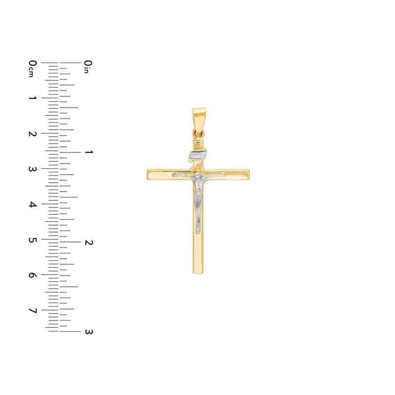 Birmingham Jewelry - 14K Two-Tone Gold Large Crucifix Pendant - Birmingham Jewelry