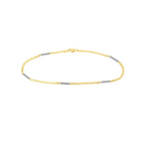 Birmingham Jewelry - 14K Two-Tone Gold Mariner Chain Anklet with Staple Bars Anklet - Birmingham Jewelry