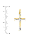 Birmingham Jewelry - 14K Two-Tone Gold Polished and Diamond-Cut Cross Pendant - Birmingham Jewelry