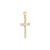 Birmingham Jewelry - 14K Two-Tone Gold Polished and Diamond-Cut Cross Pendant - Birmingham Jewelry