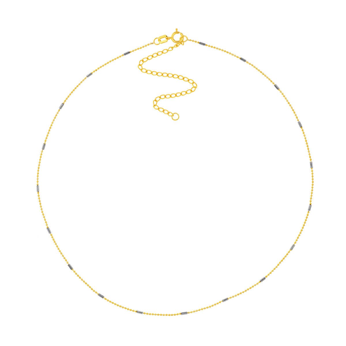 14K Two-Tone Gold Saturn Chain Choker Birmingham Jewelry Choker Birmingham Jewelry 