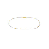 Birmingham Jewelry - 14K Two-Tone Gold Saturn Curb Chain with Lobster Lock Anklet - Birmingham Jewelry