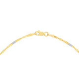 Birmingham Jewelry - 14K Two-tone Gold Singapore Flat Saturn Chain Anklet - Birmingham Jewelry