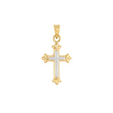 Birmingham Jewelry - 14K Two-Tone Gold Small Cross Fleur Pendant - Birmingham Jewelry