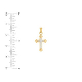 Birmingham Jewelry - 14K Two-Tone Gold Small Cross Fleur Pendant - Birmingham Jewelry