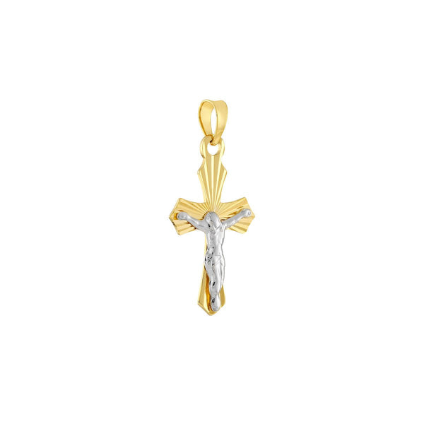 Birmingham Jewelry - 14K Two-Tone Gold Small D/C Crucifix - Birmingham Jewelry