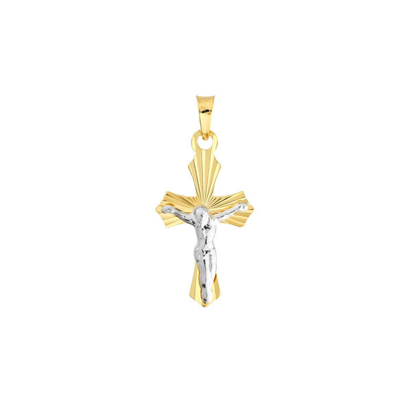 Birmingham Jewelry - 14K Two-Tone Gold Small D/C Crucifix - Birmingham Jewelry