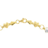 Birmingham Jewelry - 14K Two-Tone Gold Stampato D/C and Satin Hearts Anklet - Birmingham Jewelry
