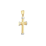 Birmingham Jewelry - 14K Two-Tone Gold Twisted Rope Cross Pendant - Birmingham Jewelry