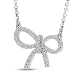 14K White Gold Diamond Bow Necklace Birmingham Jewelry Necklace Birmingham Jewelry 