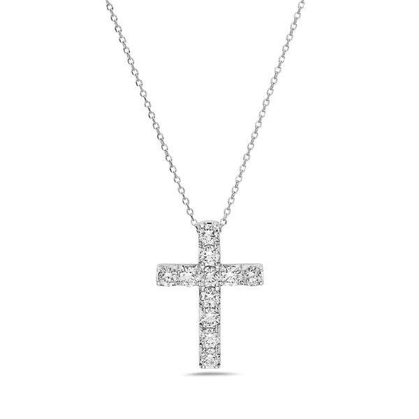 14K White Gold Diamond Cross Pendant Birmingham Jewelry Necklace Birmingham Jewelry 