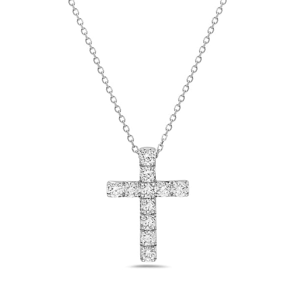 14K White Gold Diamond Cross Pendant Birmingham Jewelry Necklace Birmingham Jewelry 