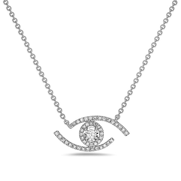 14K White Gold Diamond Eye Necklace Birmingham Jewelry Necklace Birmingham Jewelry 