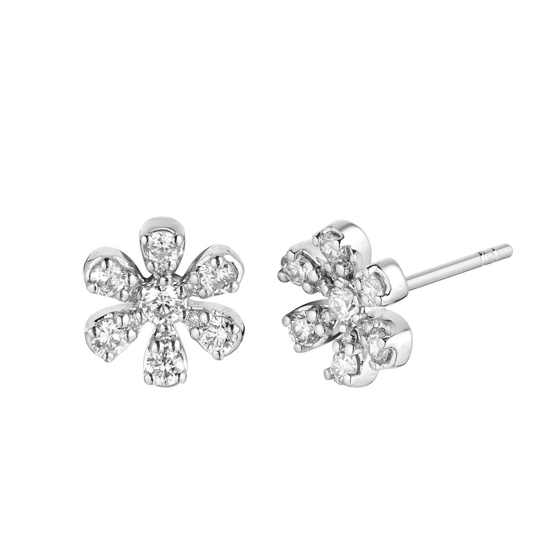 9ct Gold Tri Tone Flower Stud Earrings | Angus & Coote