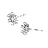 14K White Gold Diamond Flower Shape Stud Earrings Birmingham Jewelry Earrings Birmingham Jewelry 