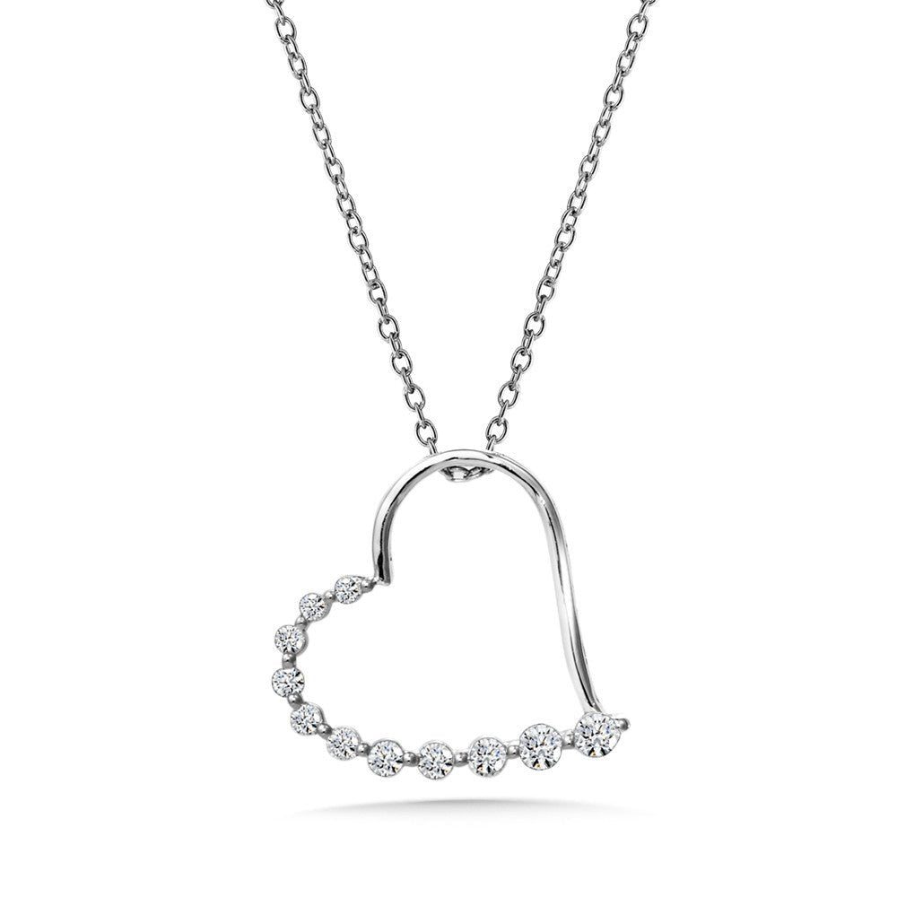 14K WHITE GOLD DIAMOND HEART PENDANT Birmingham Jewelry Pendant Birmingham Jewelry 