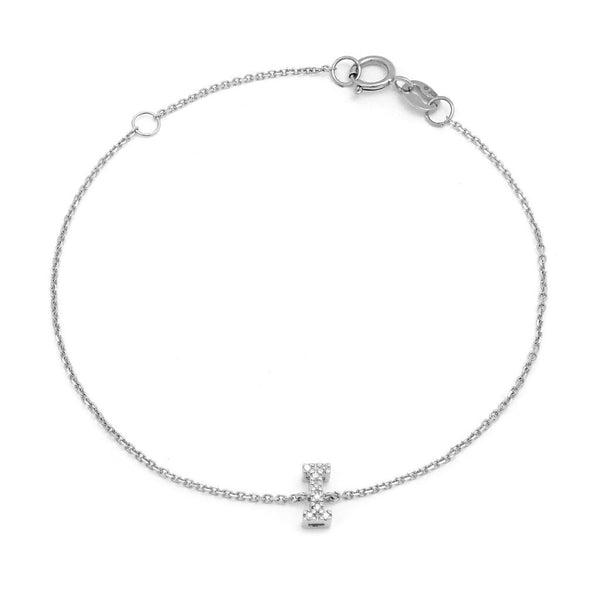 Birmingham Jewelry - 14K White Gold Diamond Initial "I" Bracelet - Birmingham Jewelry