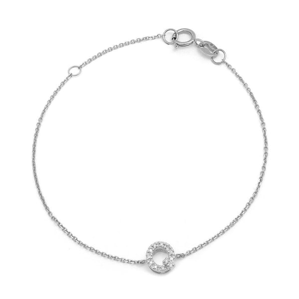 Birmingham Jewelry - 14K White Gold Diamond Initial "Q" Bracelet - Birmingham Jewelry