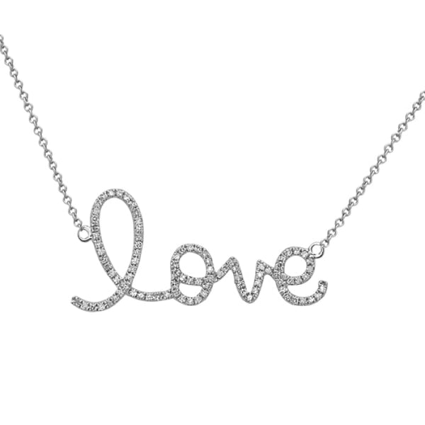 14K White Gold Diamond Love Necklace Birmingham Jewelry Necklace Birmingham Jewelry 