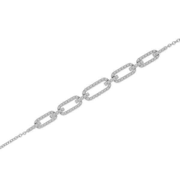 14K White Gold Diamond Open Link Chain Bracelet Birmingham Jewelry Bracelet Birmingham Jewelry 