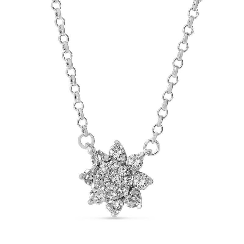 14K White Gold Diamond Starburst Necklace Birmingham Jewelry Necklace Birmingham Jewelry 