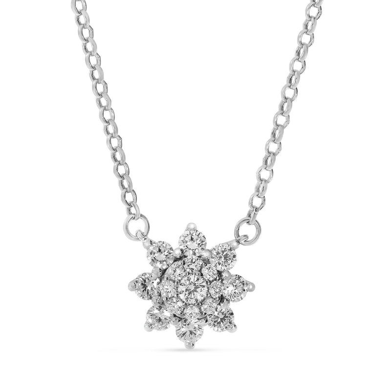 14K White Gold Diamond Starburst Necklace Birmingham Jewelry Necklace Birmingham Jewelry 