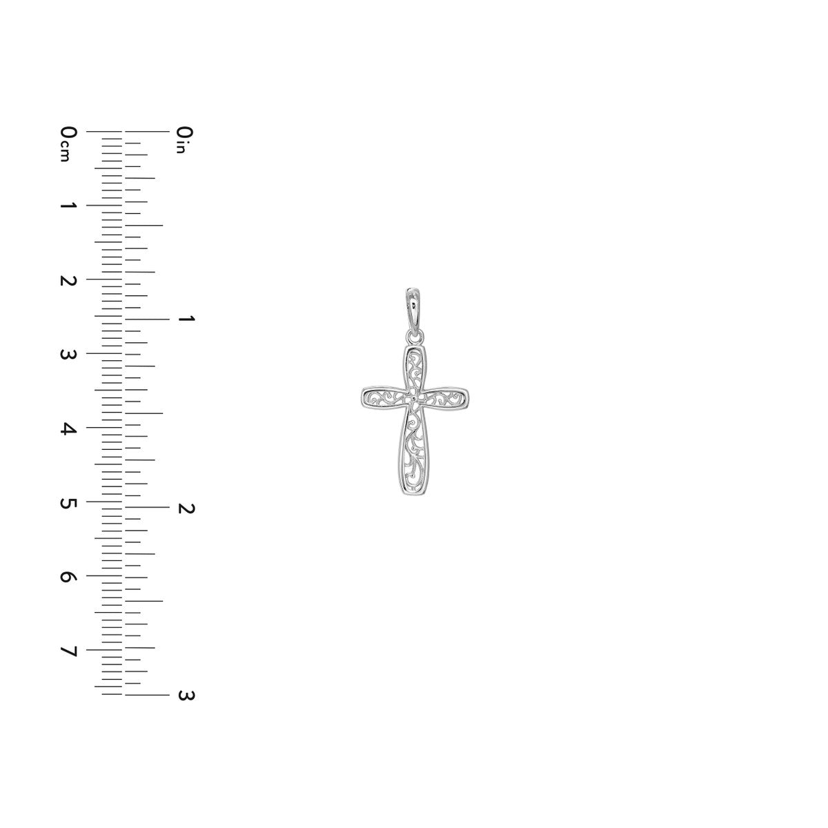 Birmingham Jewelry - 14K White Gold Framed Vine Cross Pendant - Birmingham Jewelry