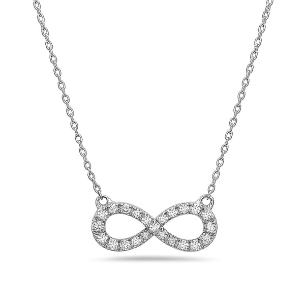 14K White Gold Infinity Diamond Necklace Birmingham Jewelry Necklace Birmingham Jewelry 