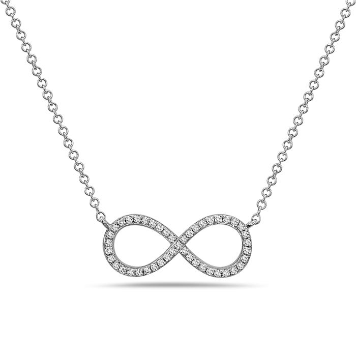 14K White Gold Infinity Symbol Diamond Necklace Birmingham Jewelry Necklace Birmingham Jewelry 