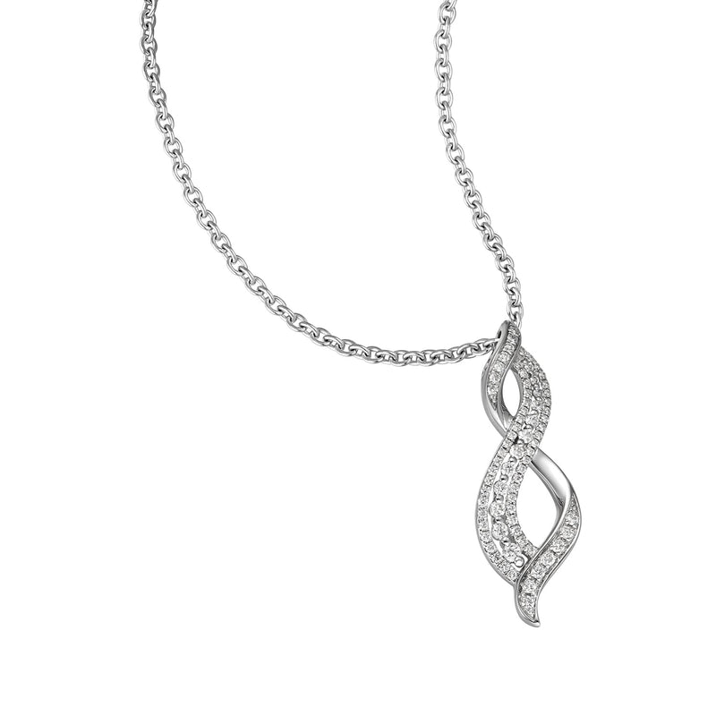 14K White Gold Number Eight inspired Diamond Pendant Necklace Birmingham Jewelry Necklace Birmingham Jewelry 