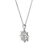 14K White Gold Round Diamond Snowflake pendant Birmingham Jewelry Necklace Birmingham Jewelry 