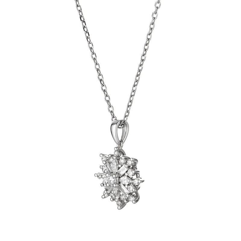 diamond Snowflake Pendant In 14K White Gold | Fascinating Diamonds