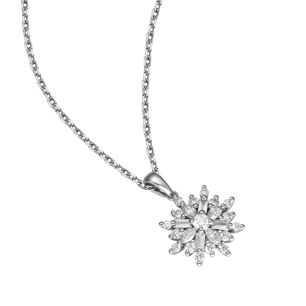 Petite Diamond Snowflake Necklace, Jewelry: Olive & Cocoa, LLC
