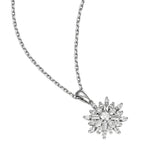 14K White Gold Round Diamond Snowflake pendant Birmingham Jewelry Necklace Birmingham Jewelry 