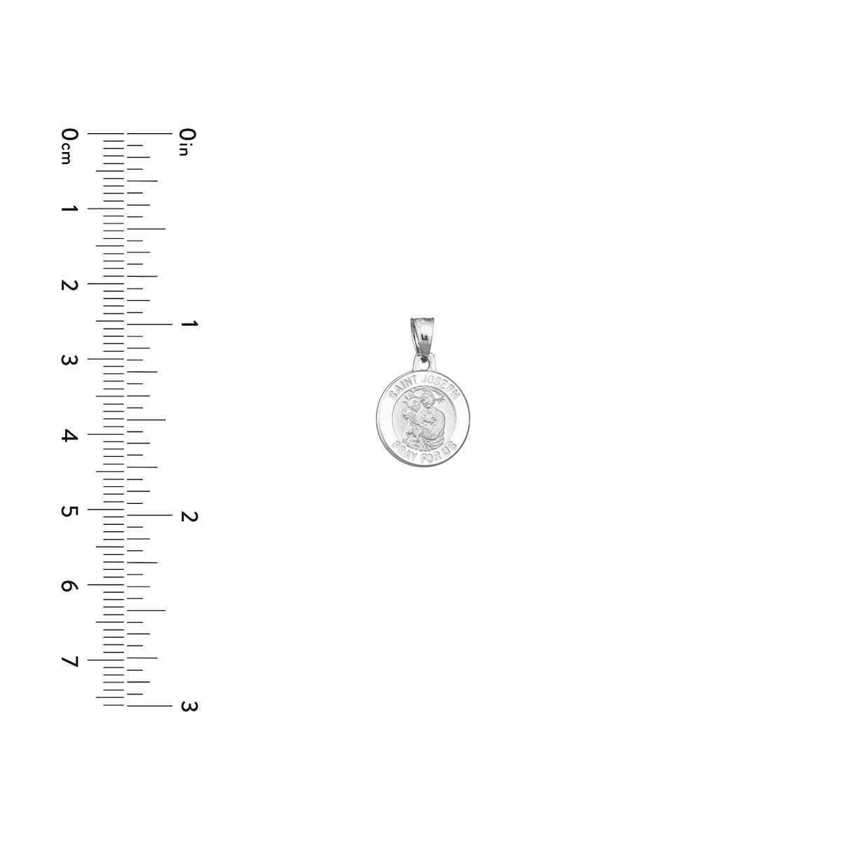 Birmingham Jewelry - 14K White Gold Small St. Joseph Medal - Birmingham Jewelry