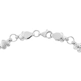 Birmingham Jewelry - 14K White Gold Stampato D/C and Satin Hearts Chain Anklet - Birmingham Jewelry