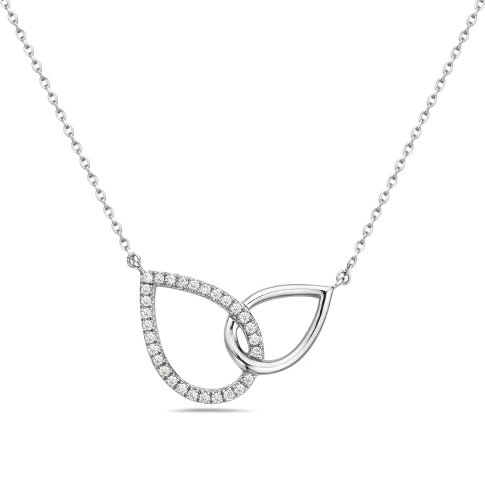 14K White Gold Teardrop Shape Diamond Necklace Birmingham Jewelry Necklace Birmingham Jewelry 